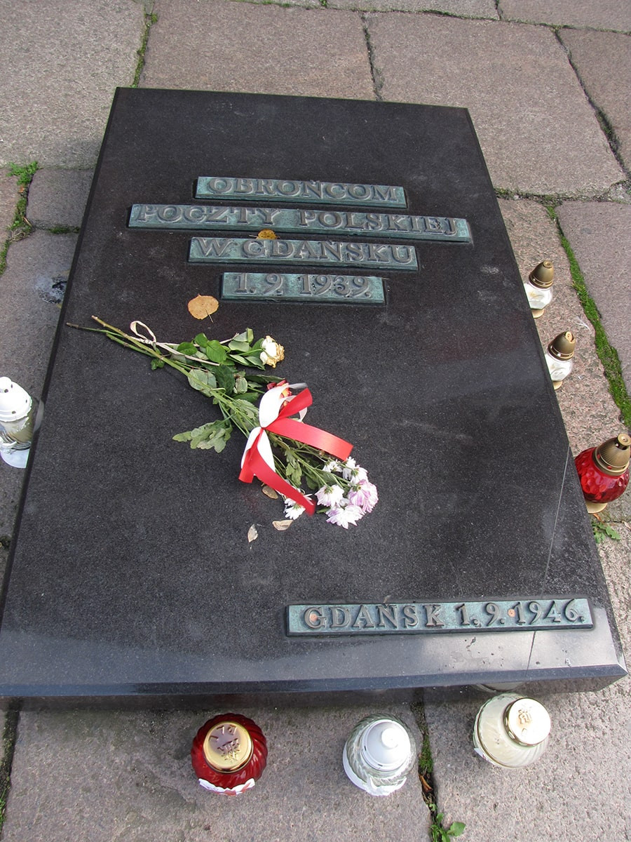 Gdansk Post office memorial plate