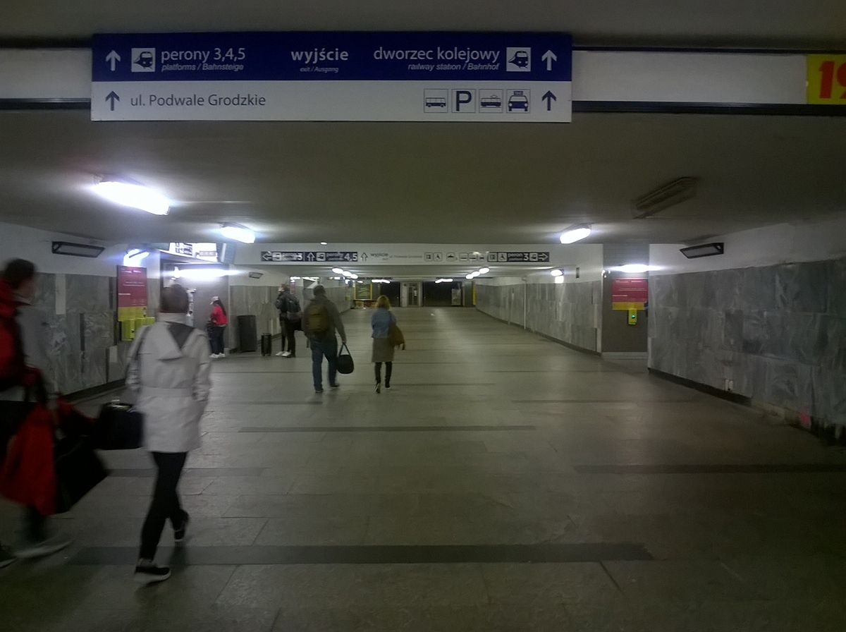 Gdansk bus station underground passage