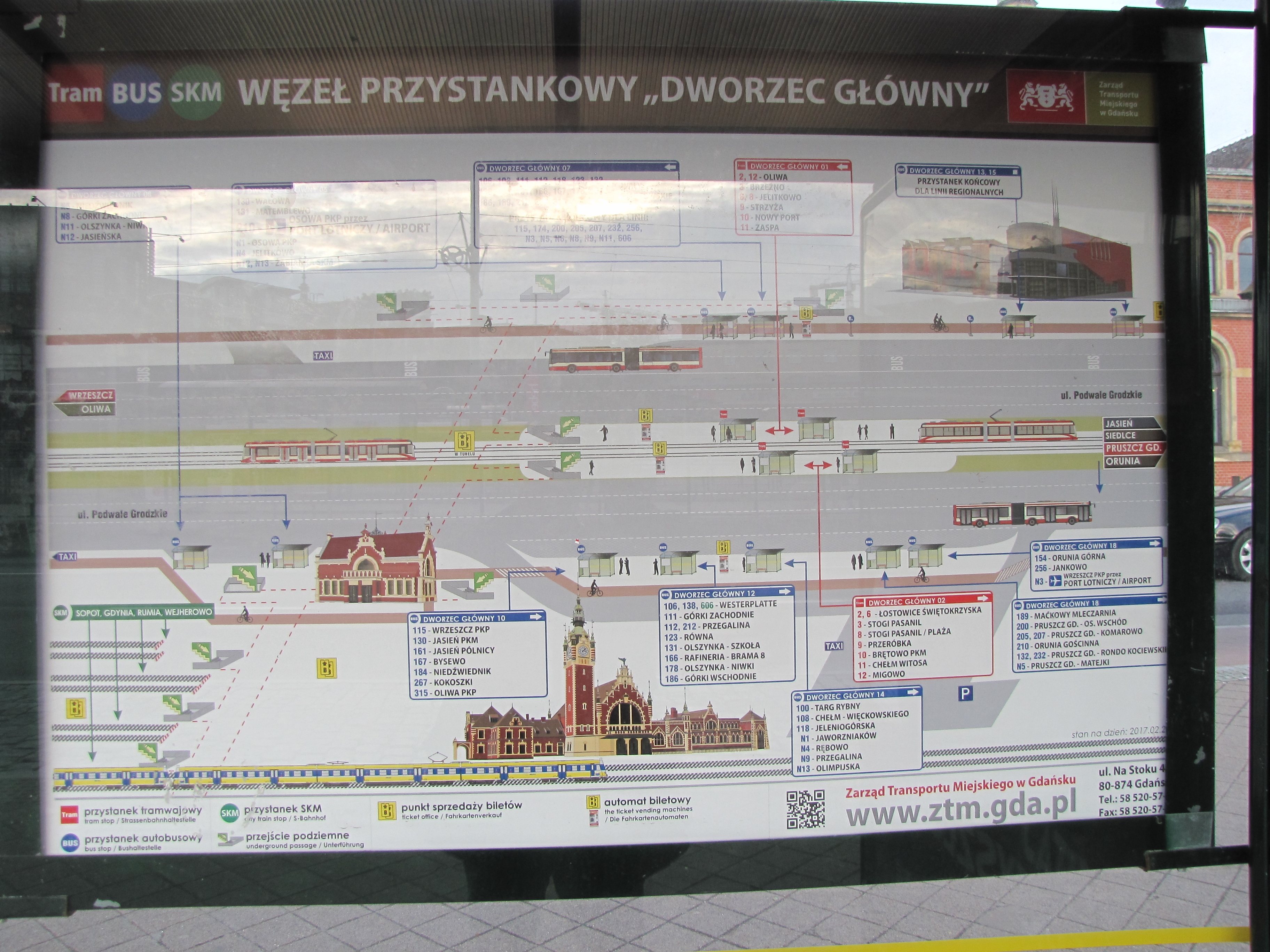 Gdansk dworzec glowny public transport scheme