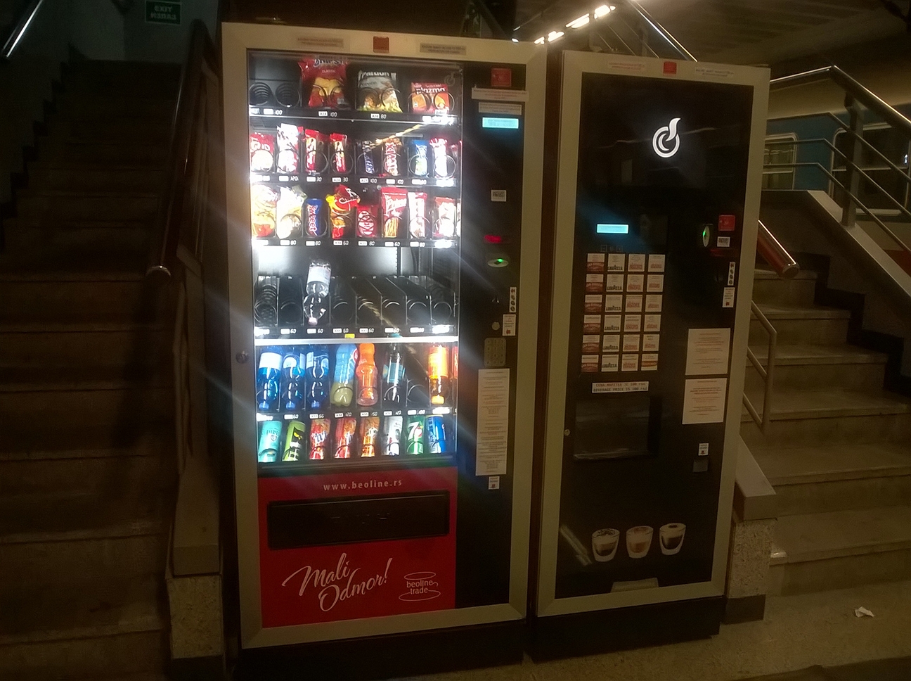 Belgrade Centre railway station drink vending machine