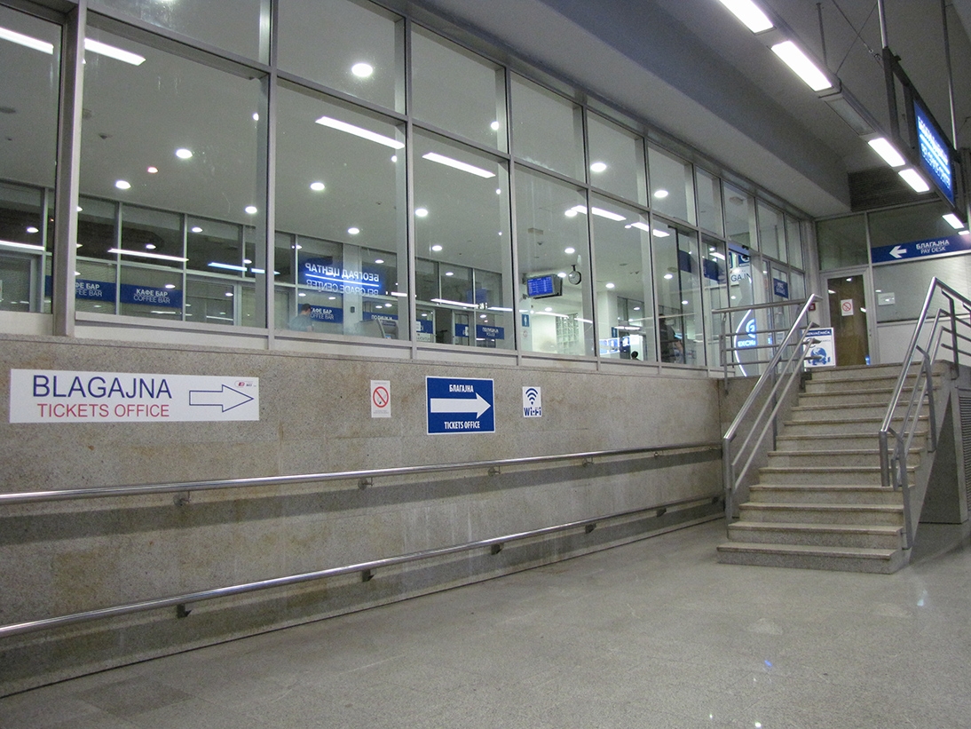Belgrade Centre railway station ticket office stairs