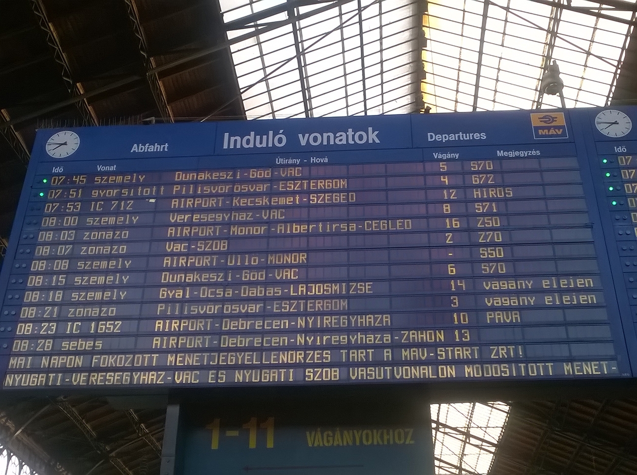 Budapest Nyugati train schedule