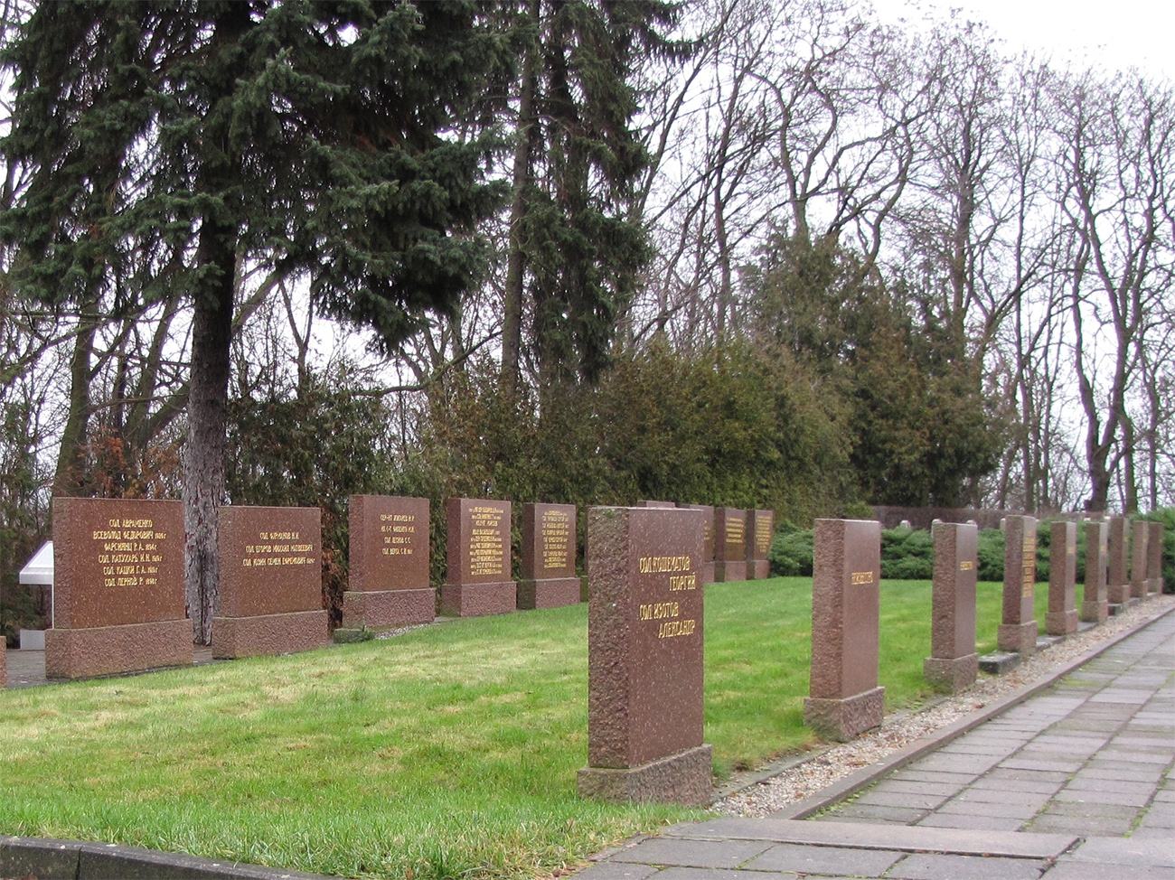 Seelow Heights Memorial red tombstones